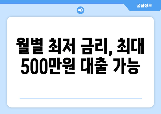 월별 최저 금리, 최대 500만원 대출 가능