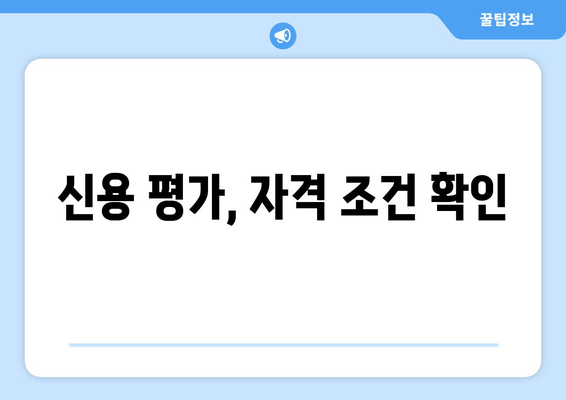 신용 평가, 자격 조건 확인