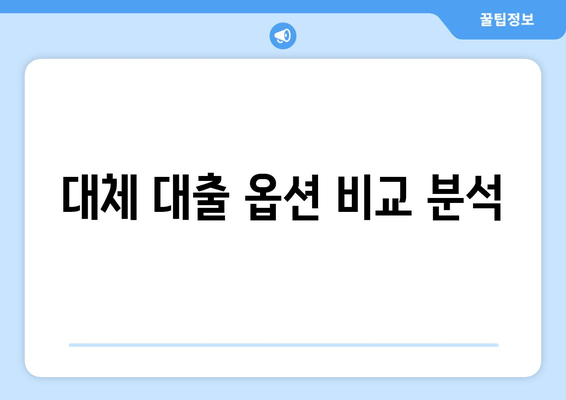 대체 대출 옵션 비교 분석