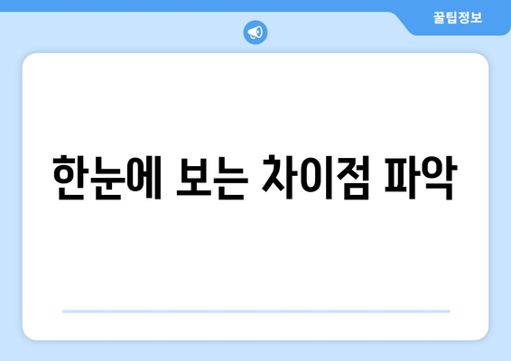 한눈에 보는 차이점 파악