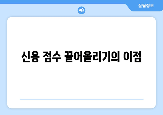 신용 점수 끌어올리기의 이점