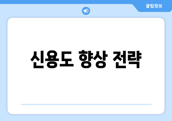 신용도 향상 전략