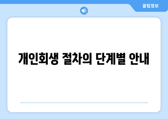 개인회생 절차의 단계별 안내