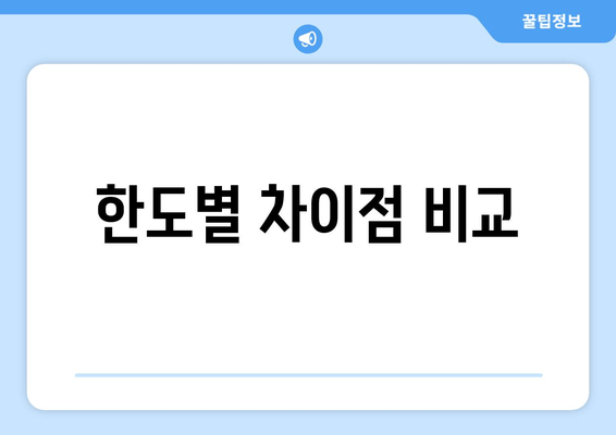 한도별 차이점 비교