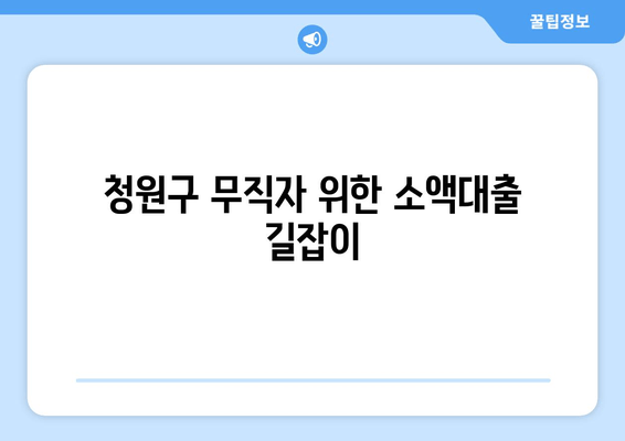 청원구 무직자 위한 소액대출 길잡이