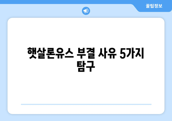 햇살론유스 부결 사유 5가지 탐구