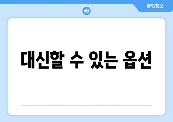 대신할 수 있는 옵션