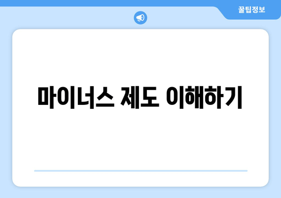 마이너스 제도 이해하기