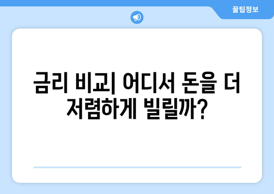 금리 비교| 어디서 돈을 더 저렴하게 빌릴까?