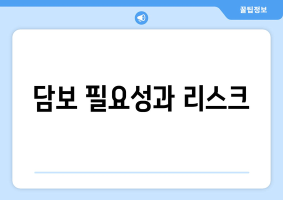 담보 필요성과 리스크