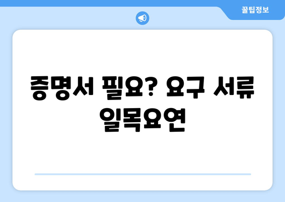 증명서 필요? 요구 서류 일목요연