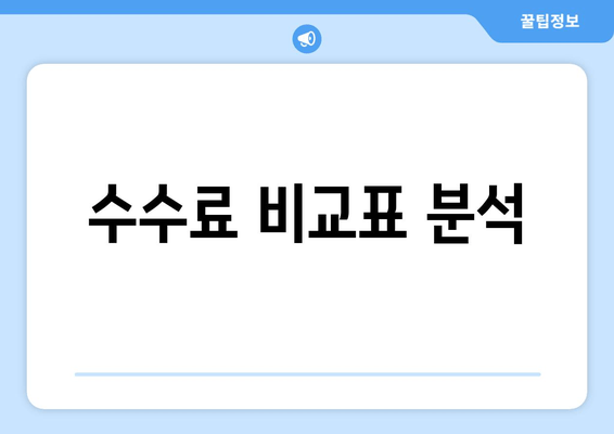 수수료 비교표 분석