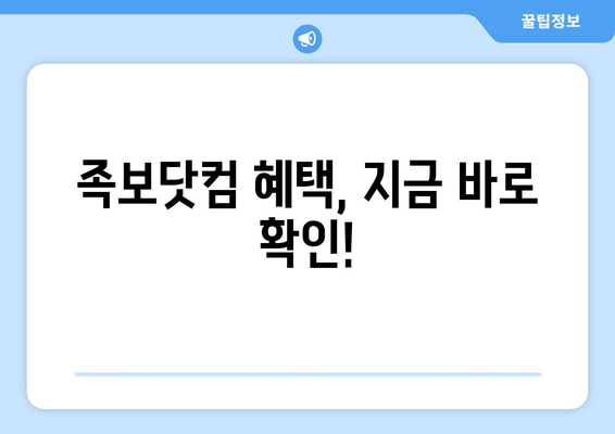 족보닷컴 혜택, 지금 바로 확인!