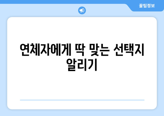 연체자에게 딱 맞는 선택지 알리기