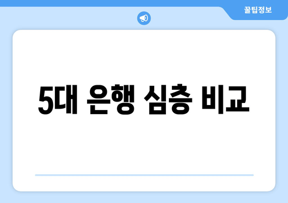 5대 은행 심층 비교