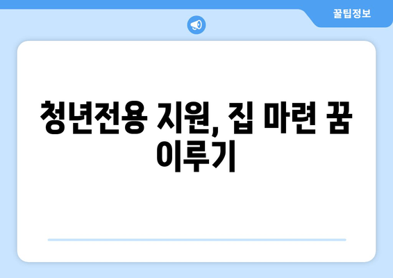 청년전용 지원, 집 마련 꿈 이루기