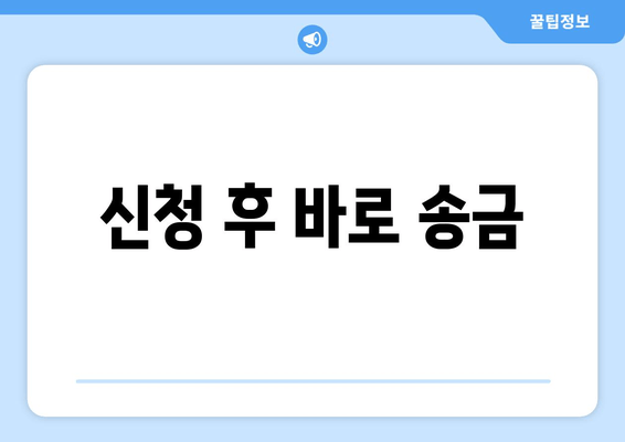 신청 후 바로 송금