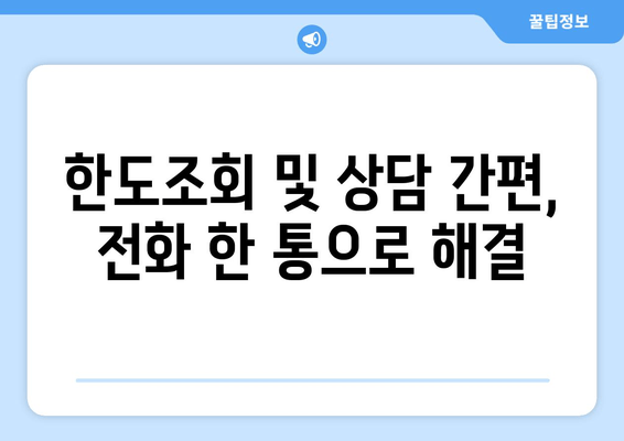 한도조회 및 상담 간편, 전화 한 통으로 해결