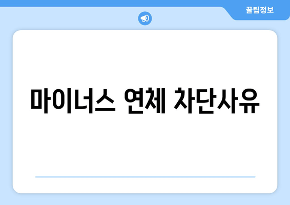 마이너스 연체 차단사유