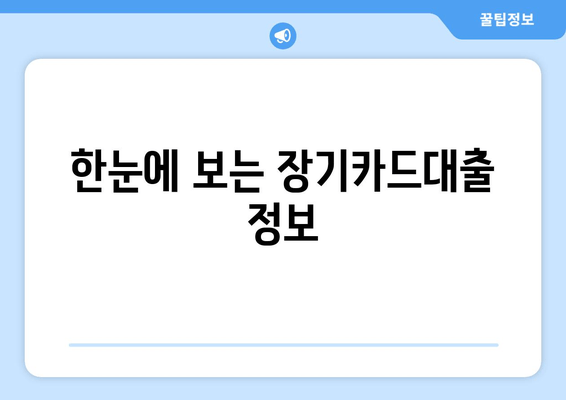 한눈에 보는 장기카드대출 정보