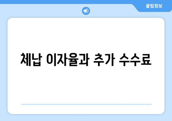 체납 이자율과 추가 수수료