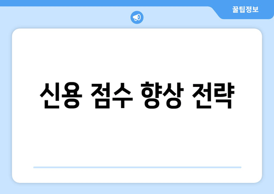 신용 점수 향상 전략