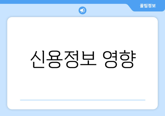 신용정보 영향