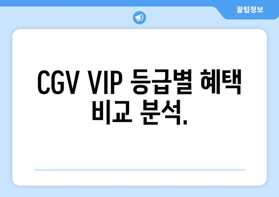 CGV VIP 등급별 혜택 비교 분석.