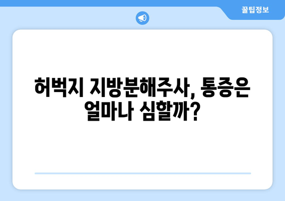 허벅지 지방분해주사 후기| 가격, 효과, 그리고 나의 경험 | 허벅지 살, 지방 분해, 비용, 후기, 시술