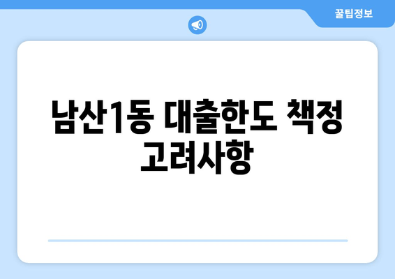 남산1동 대출한도 책정 고려사항