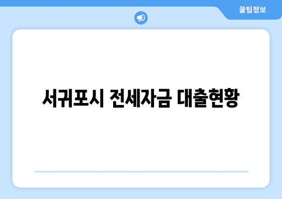 서귀포시 전세자금 대출현황