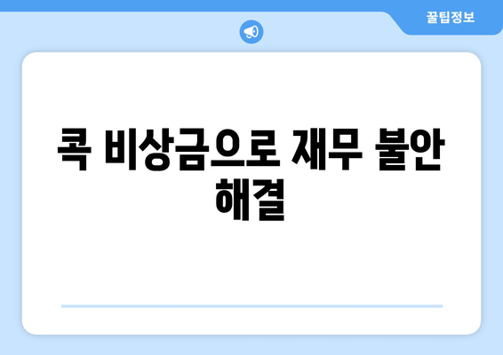 콕 비상금으로 재무 불안 해결