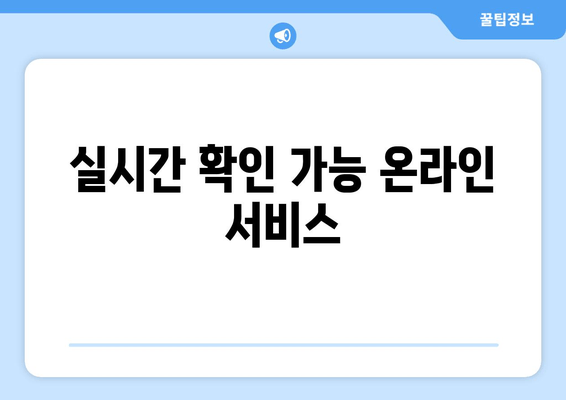 실시간 확인 가능 온라인 서비스