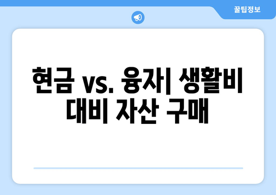 현금 vs. 융자| 생활비 대비 자산 구매