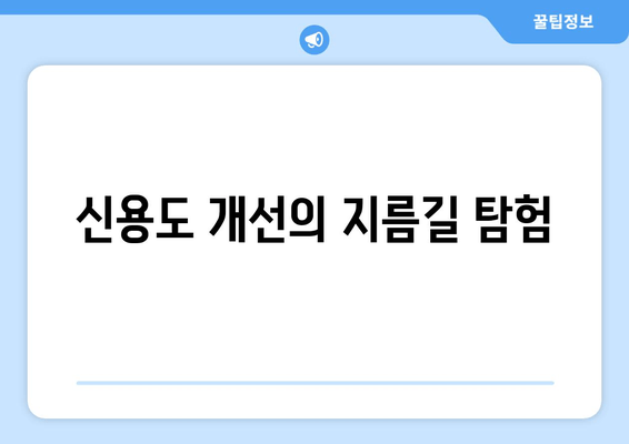 신용도 개선의 지름길 탐험