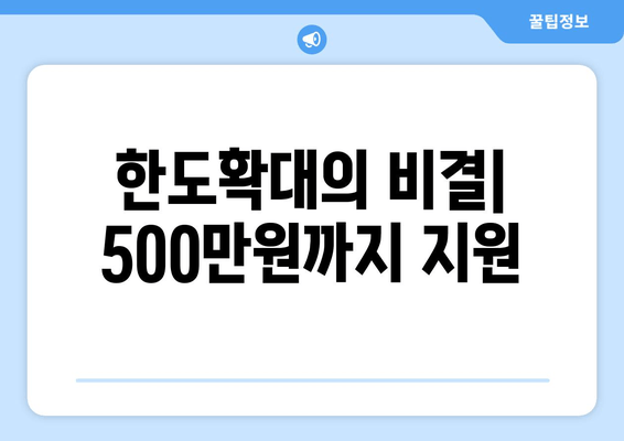 한도확대의 비결| 500만원까지 지원