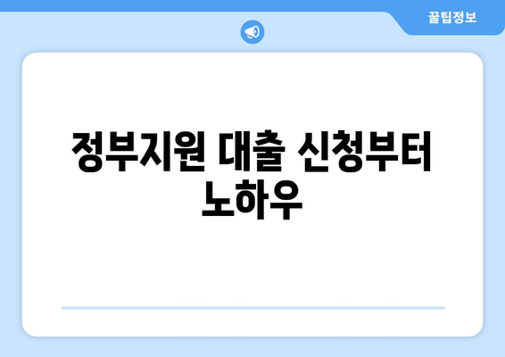 정부지원 대출 신청부터 노하우