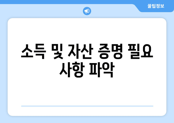 소득 및 자산 증명 필요 사항 파악