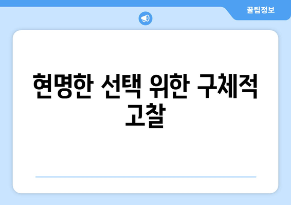 현명한 선택 위한 구체적 고찰