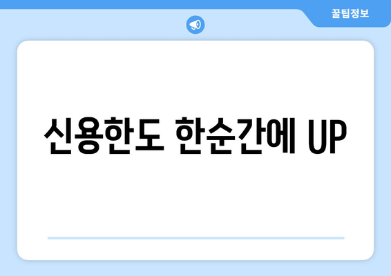 신용한도 한순간에 UP