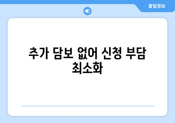 추가 담보 없어 신청 부담 최소화