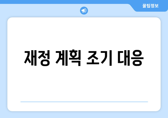 재정 계획 조기 대응