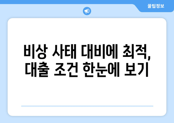 비상 사태 대비에 최적, 대출 조건 한눈에 보기