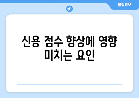 신용 점수 향상에 영향 미치는 요인