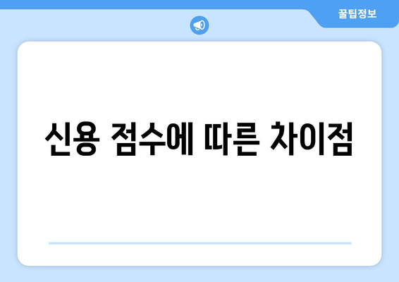 신용 점수에 따른 차이점