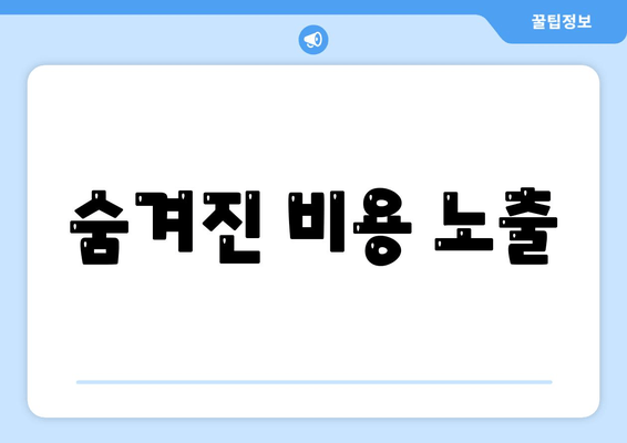 숨겨진 비용 노출