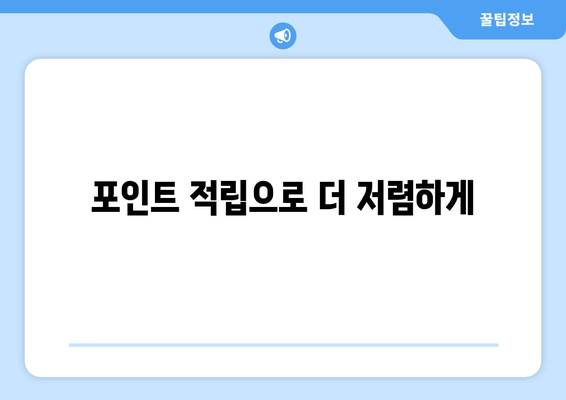 포인트 적립으로 더 저렴하게