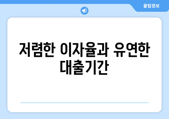 저렴한 이자율과 유연한 대출기간