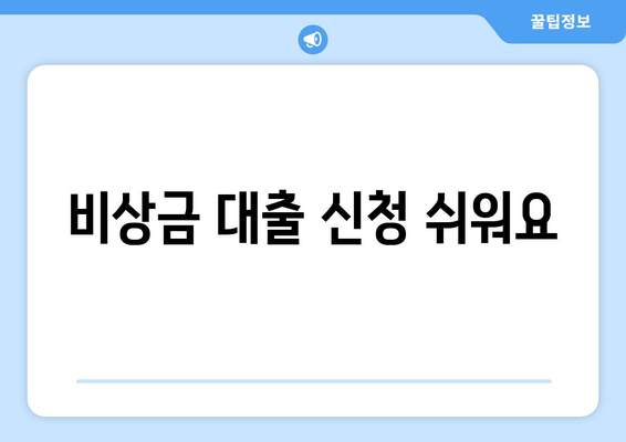 비상금 대출 신청 쉬워요