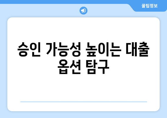 승인 가능성 높이는 대출 옵션 탐구